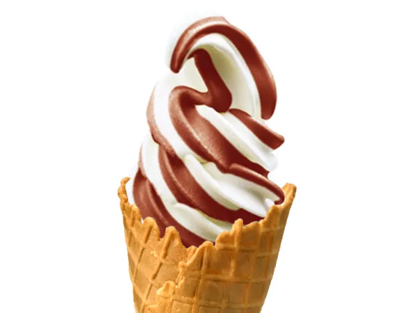 バニラ＆チョコレートソフトクリームの写真