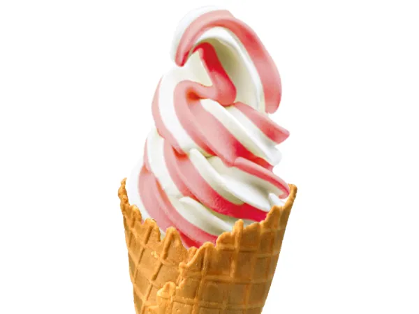 バニラ＆ストロベリーソフトクリームの写真