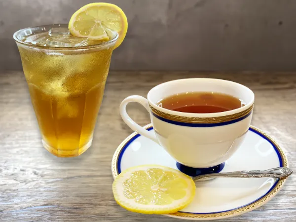 紅茶とアイスティーの写真